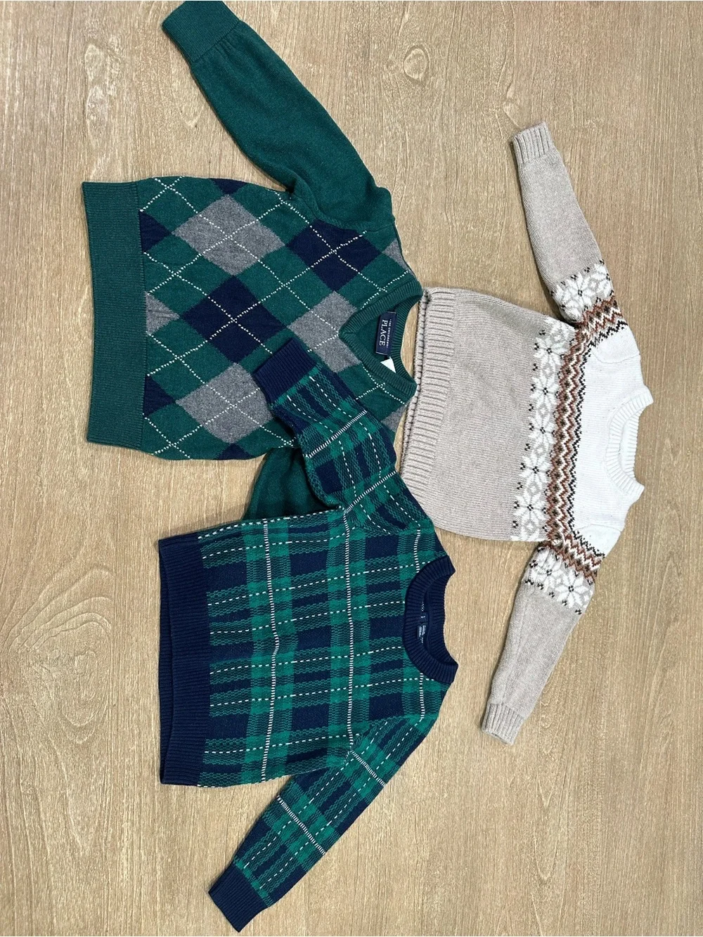 Tea Collection Kids Green & Navy Argyle Knit Sweater